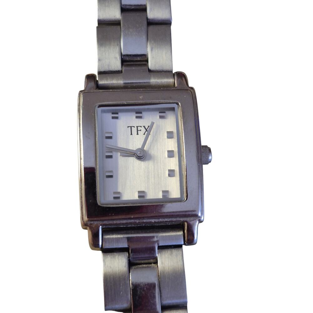 TFX by Bulova Ladies Watch New Battery Tank styled Silver toned‎ Minimalist